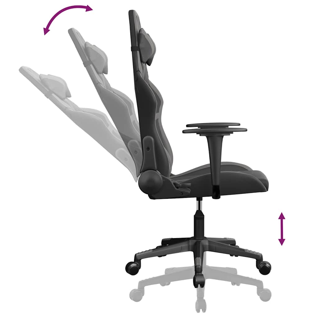 Gaming-Stuhl mit Massagefunktion Schwarz und Grün Kunstleder