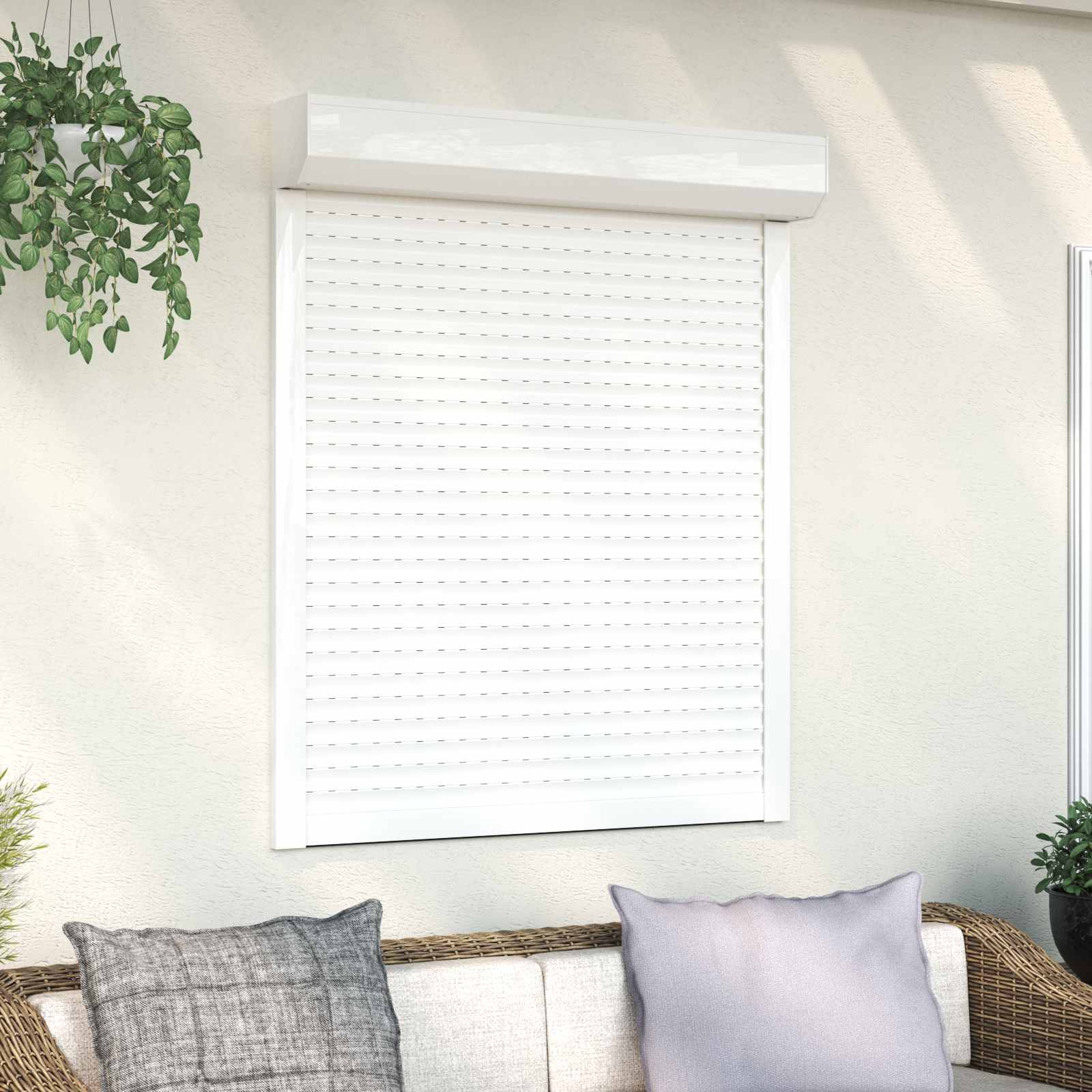 Rollladen Weiß 70 x 100 cm Aluminium und Polyurethan