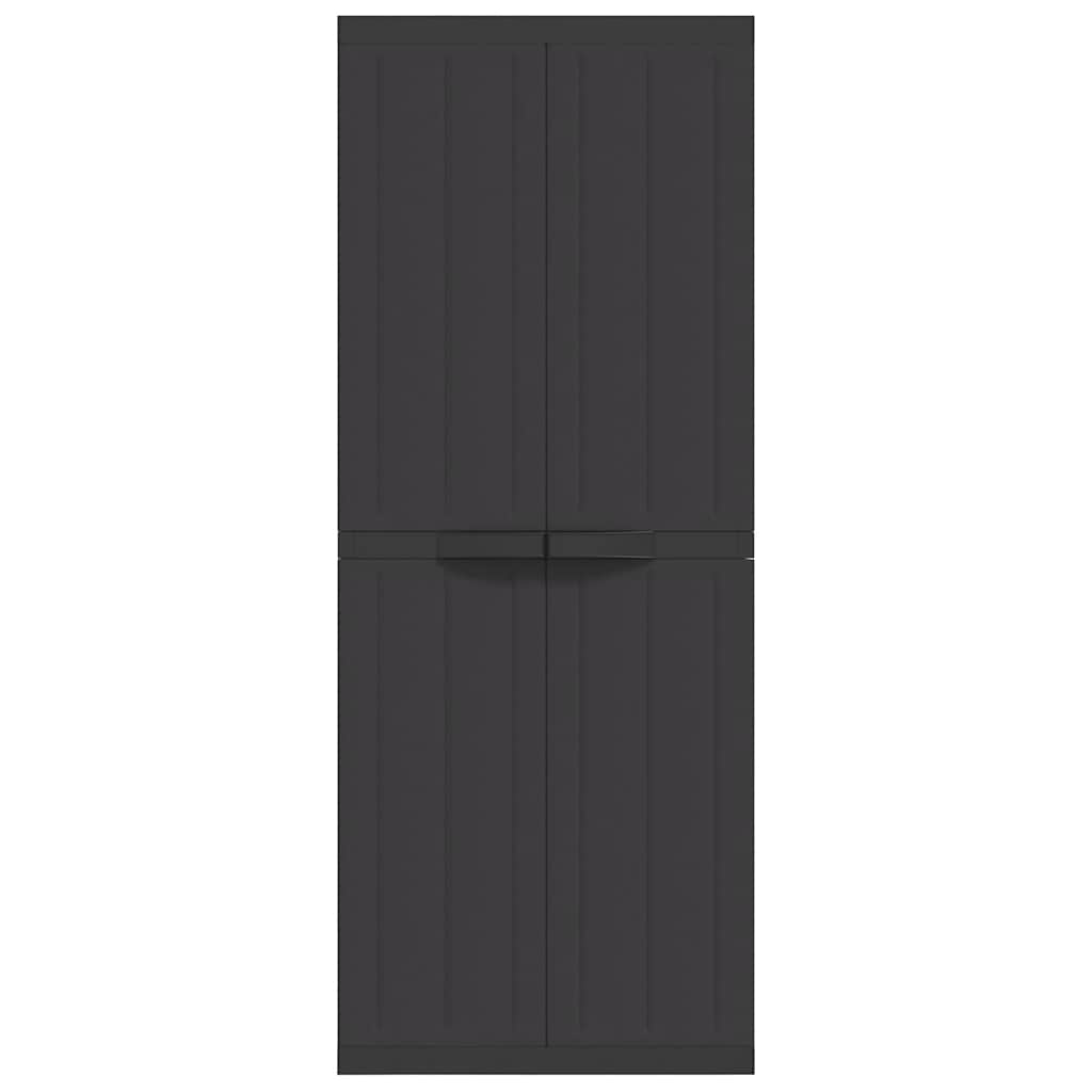 Gartenschrank Grau und Schwarz 65x37x85 cm PP