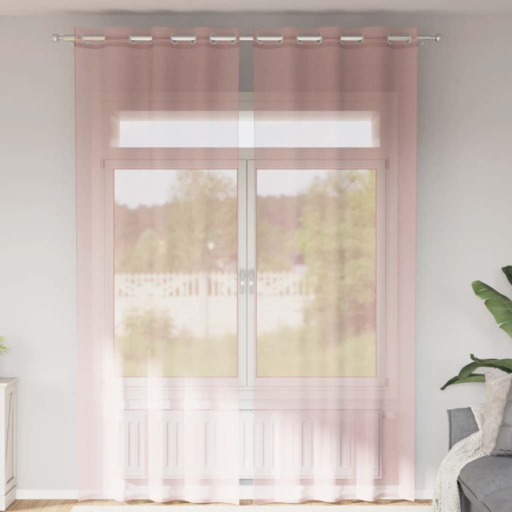 Voile Vorhänge mit Ösen 2 Stk. Apfelgrün 140x140 cm