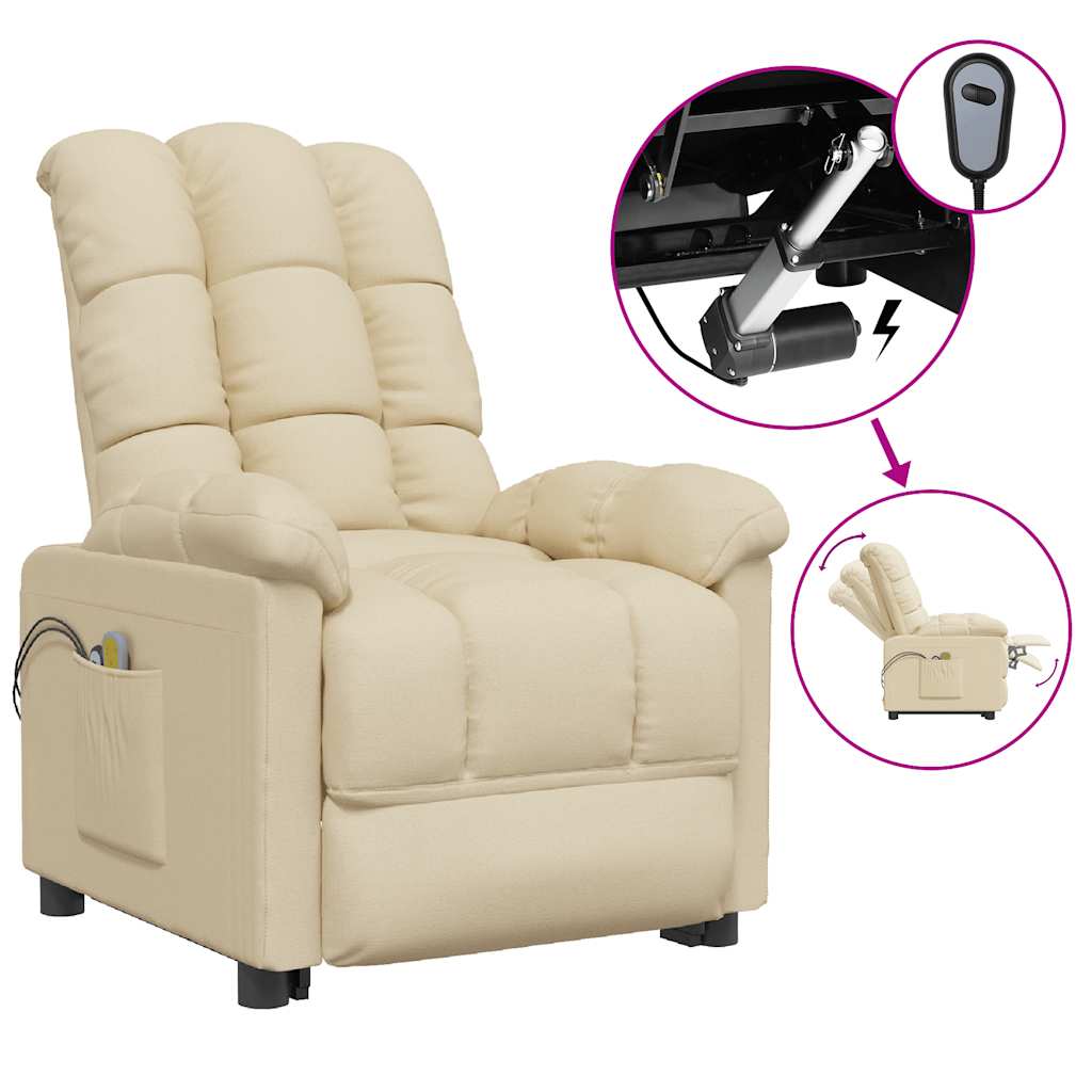 Massagesessel Elektrisch Dunkelgrau Stoff