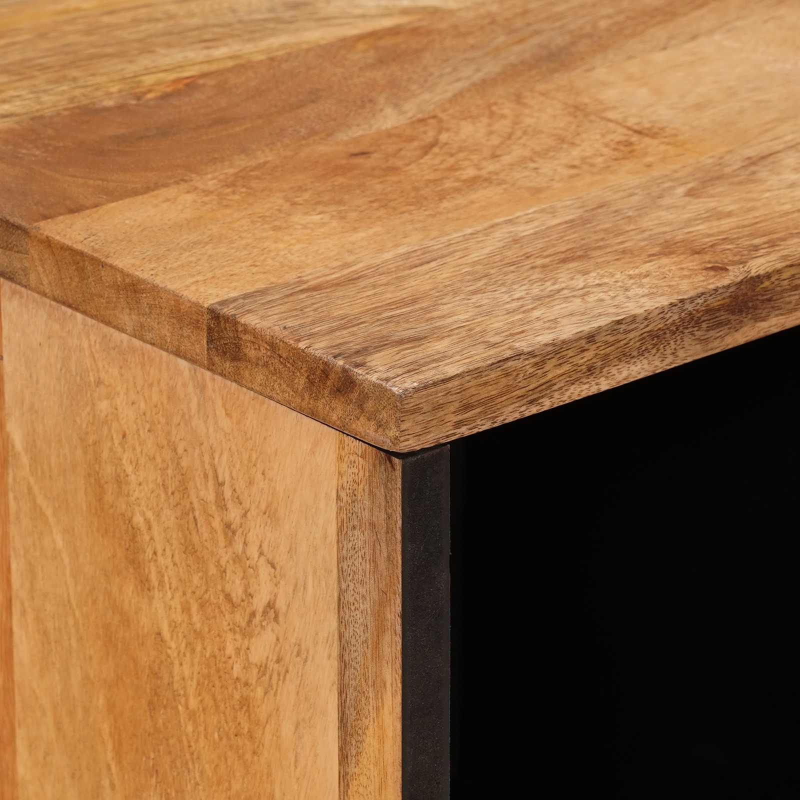 Sideboard mit Speicher Walnuss 80 x 33 x 75 cm Massivholz Mango