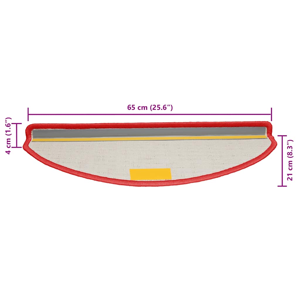 Stufenmatten 15 Stk. 56x17x3 cm Grau Halbrund