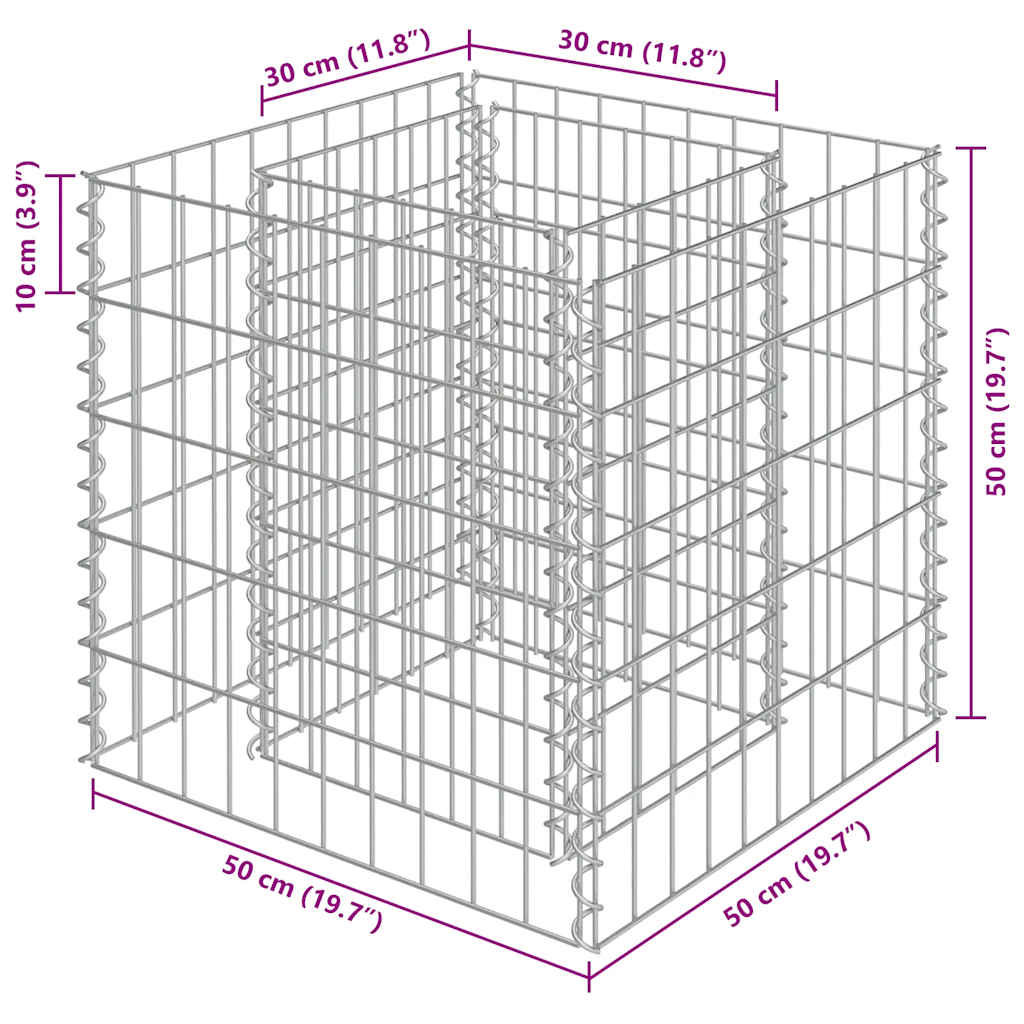 Gabionen-Hochbeet Verzinkter Stahl 450×90×100 cm