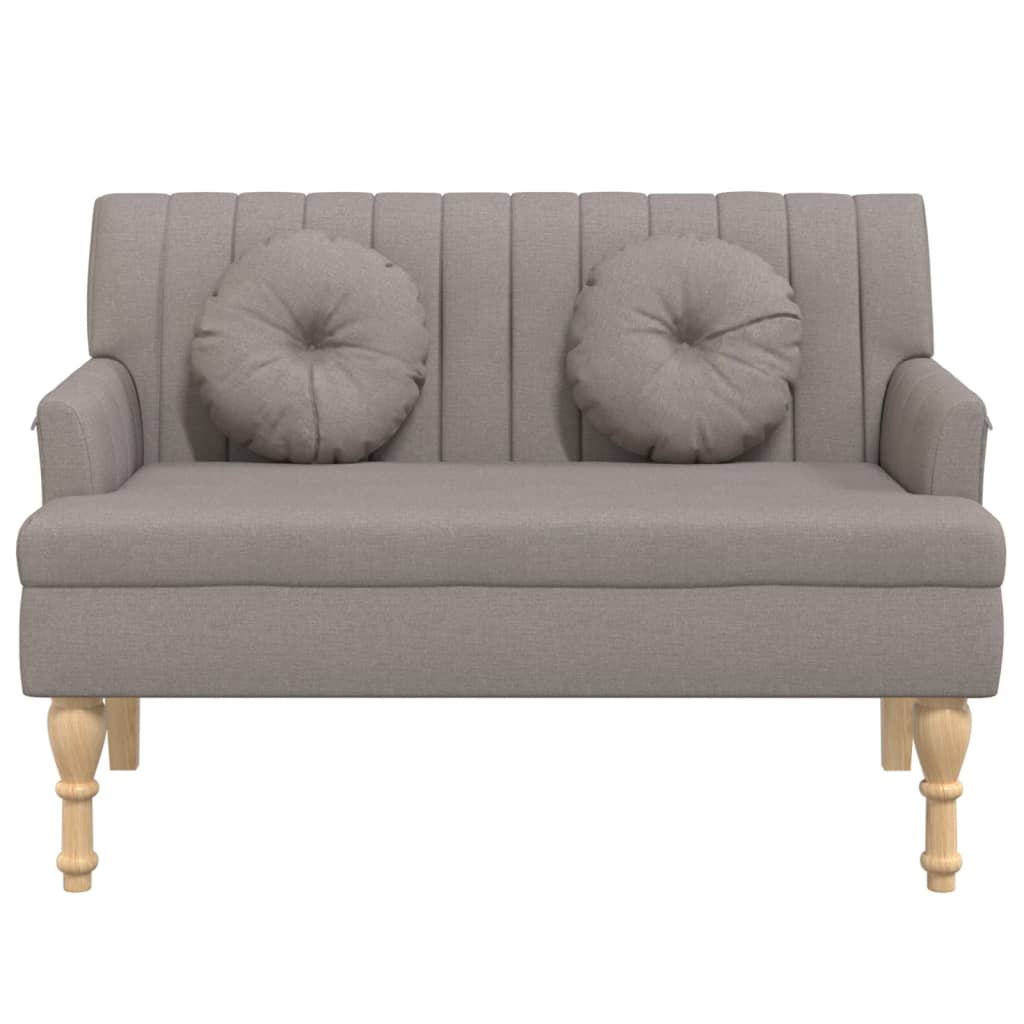 Sitzbank mit Kissen Dunkelgrau 113x64,5x75,5 cm Stoff