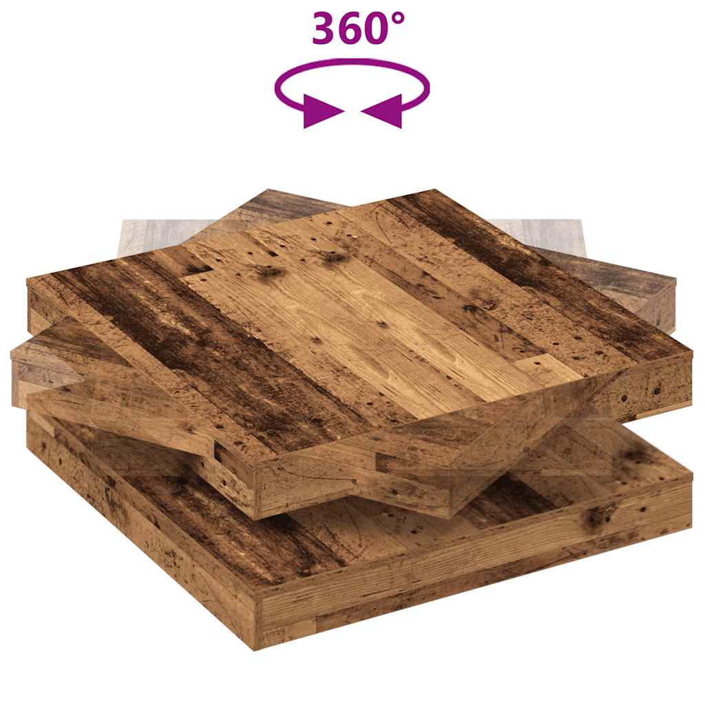 Couchtisch 360-Grad Drehbar Weiß 90x90x34,5 cm