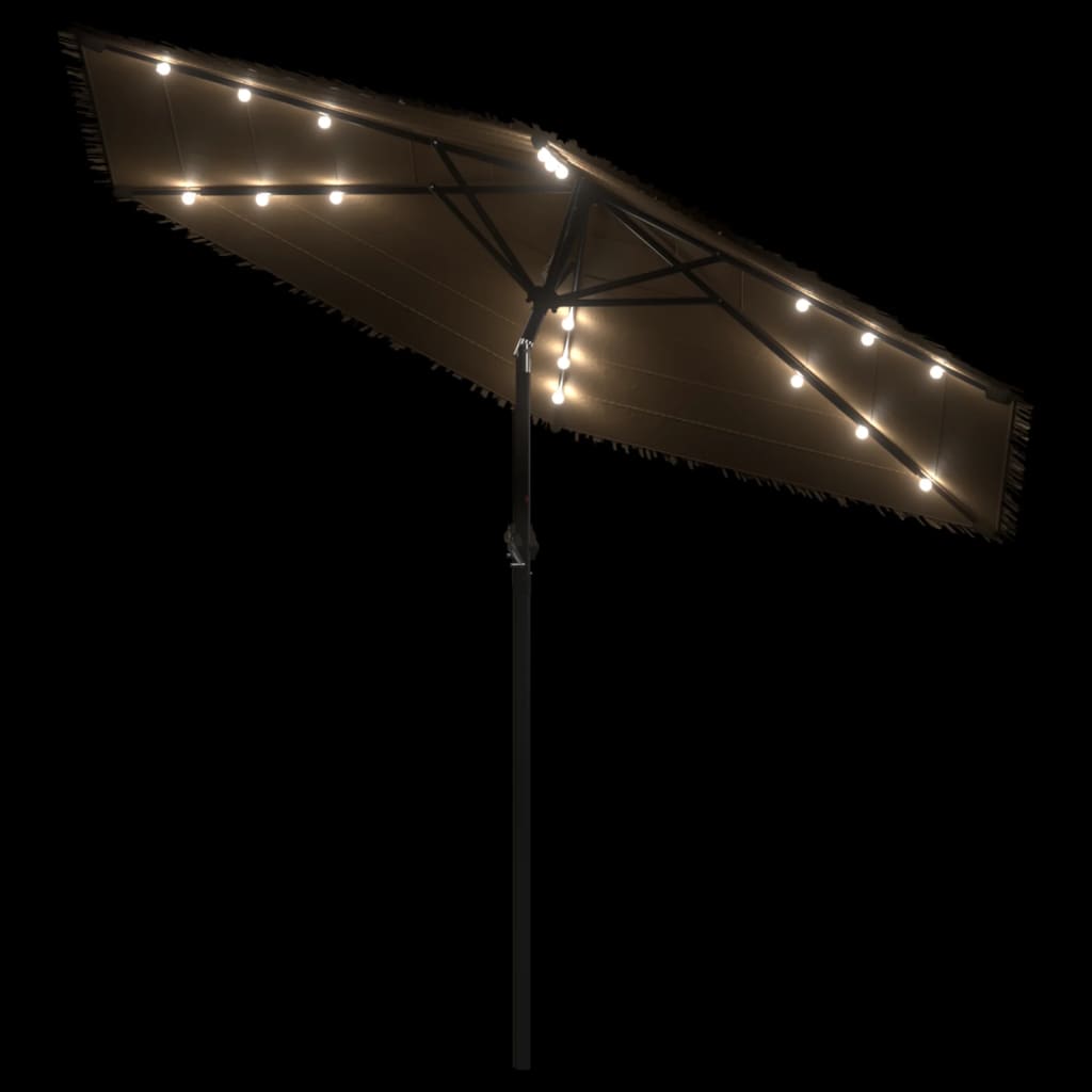 Sonnenschirm mit LED und Stahlmast Braun 248x248x248 cm