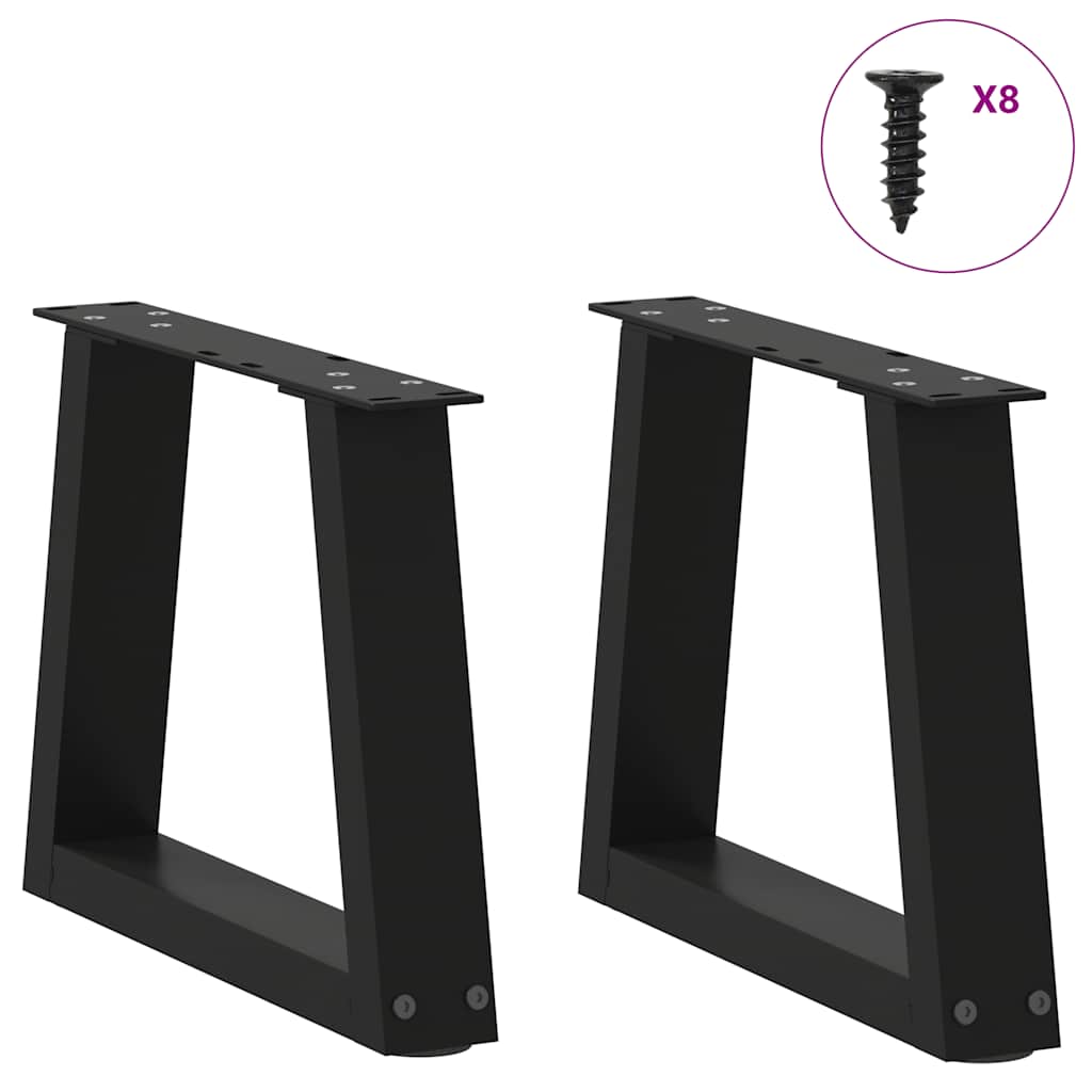 Couchtischbeine V-Form 2 Stück Schwarz 30x(30-31,3) cm Stahl