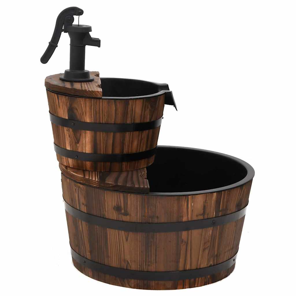 Gartenbrunnen mit Pumpe 60x60x94 cm Massivholz Tanne