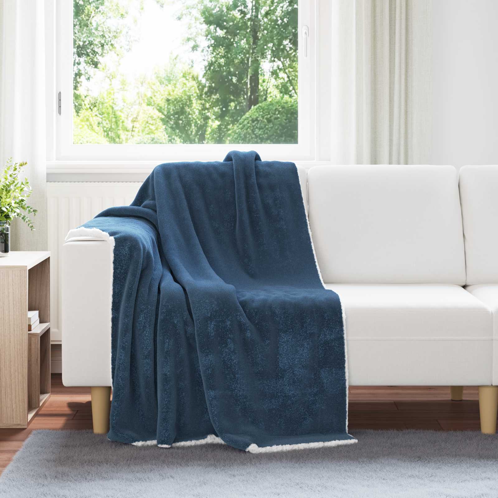 Überwurfdecke Beige 130 x 150 cm Fleece