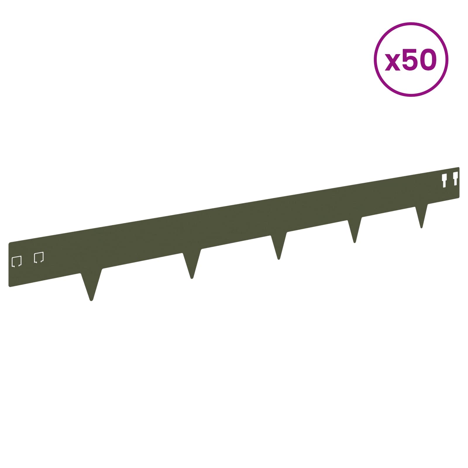 Raseneinfassung 10 pcs 100 x 12 cm Stahl Schwarz
