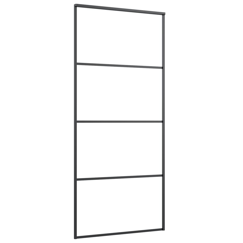 Schiebetür mit Beschlag 76x205 cm ESG-Glas & Aluminium