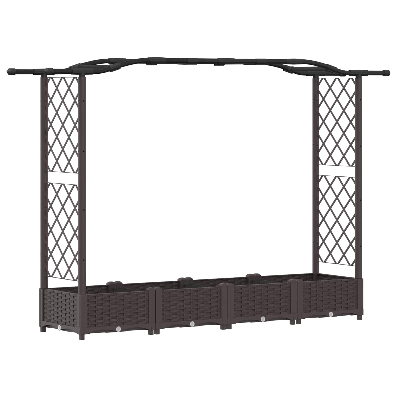 Hochbeet mit Rankgitter und Dach Braun 124 x 40 x 123 cm PP