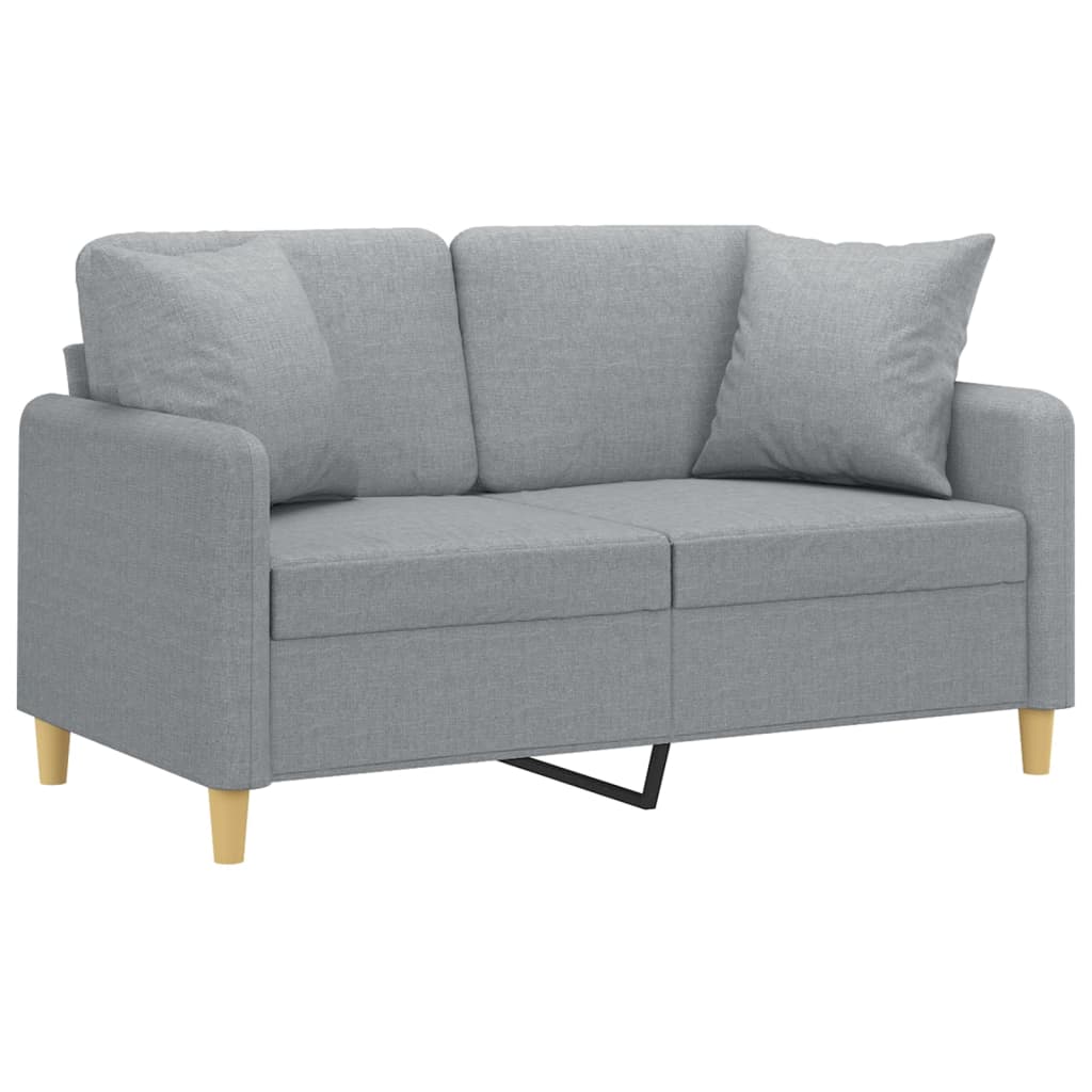 2-Sitzer-Sofa mit Zierkissen Braun 120 cm Stoff