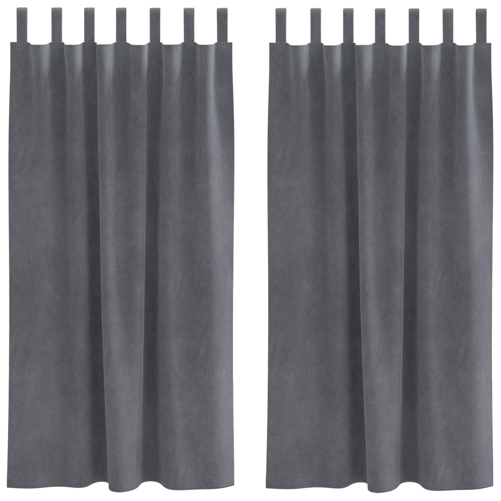 Verdunkelungsvorhänge 2 pcs Schwarz 140 x 140 cm Samt