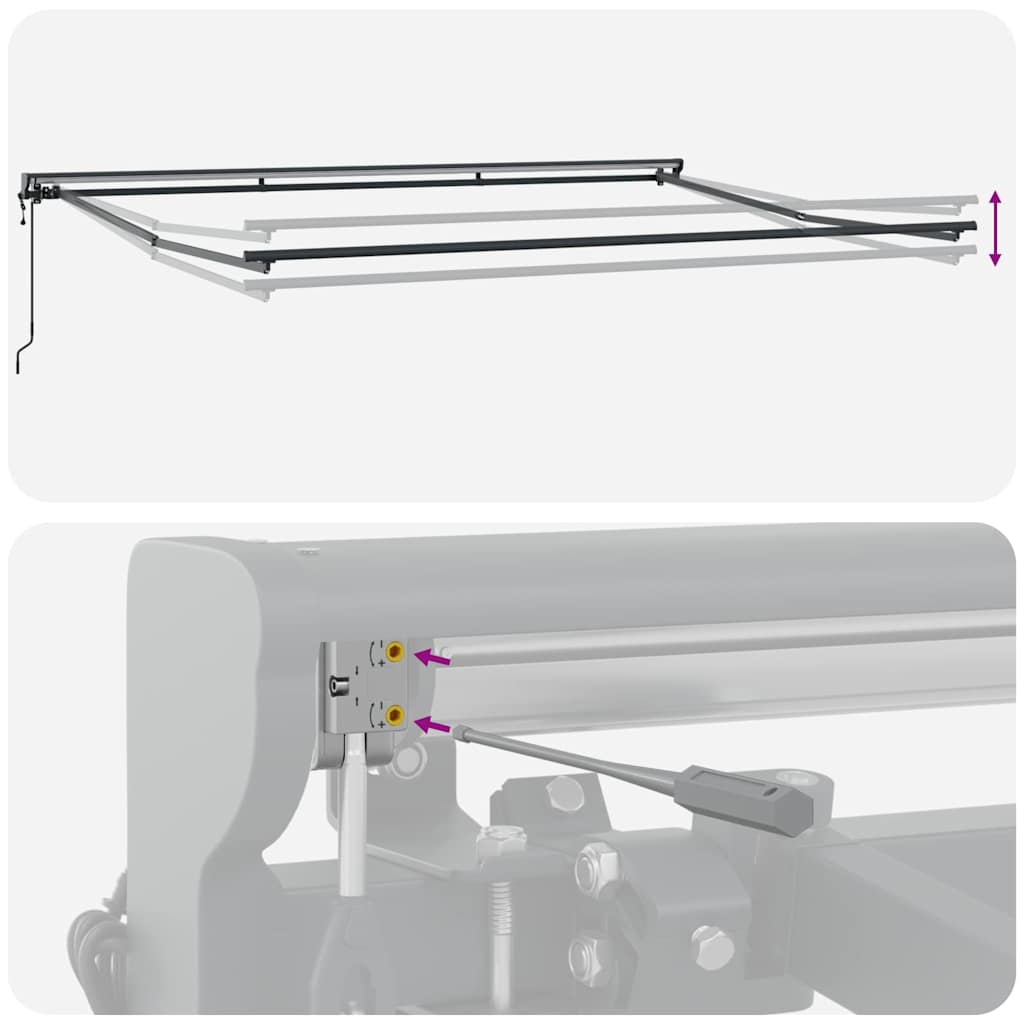 Markisenrahmen Verstellbar Weiß 2,5 x 2 m Stahl