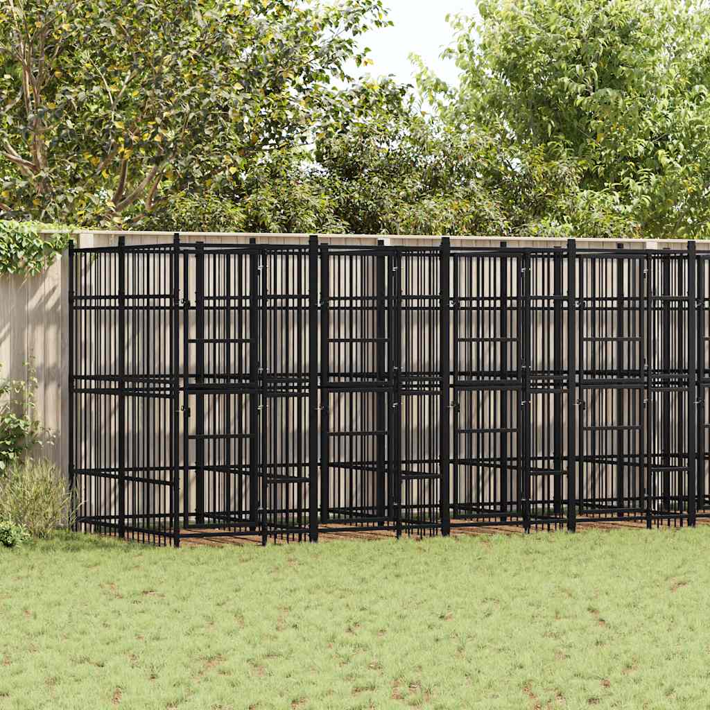 Outdoor-Hundezwinger mit Dach Stahl 1,84 m²