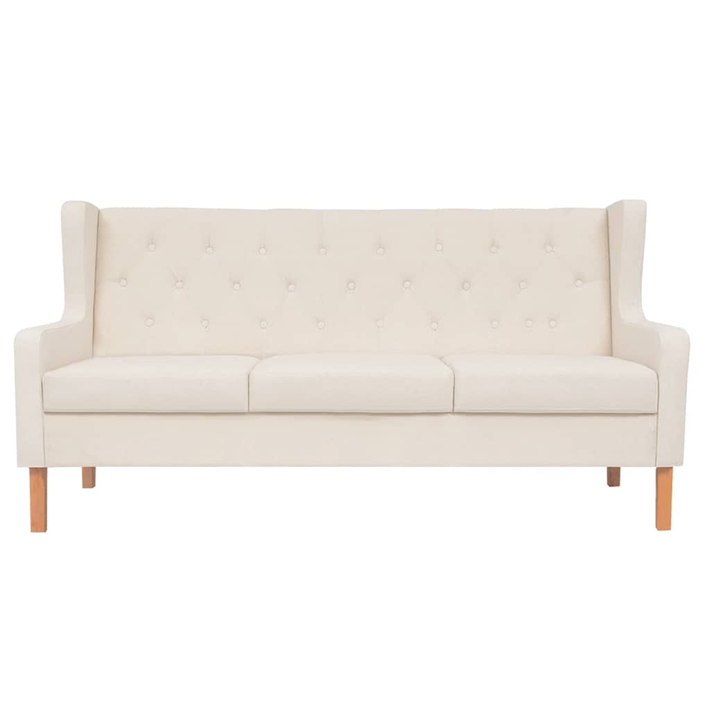 2-Sitzer Sofa Stoff Cremeweiß