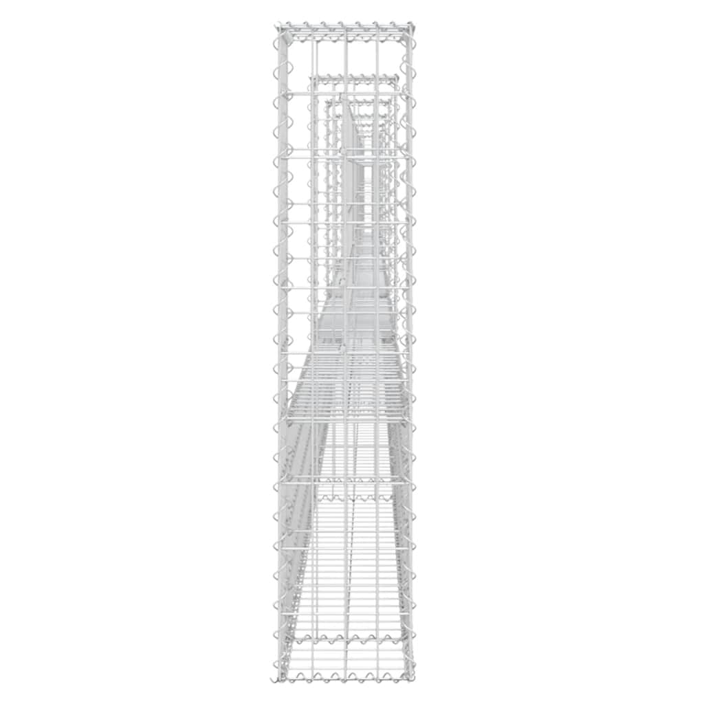 Gabionenkorb U-Form mit 2 Säulen Eisen 140x20x150 cm