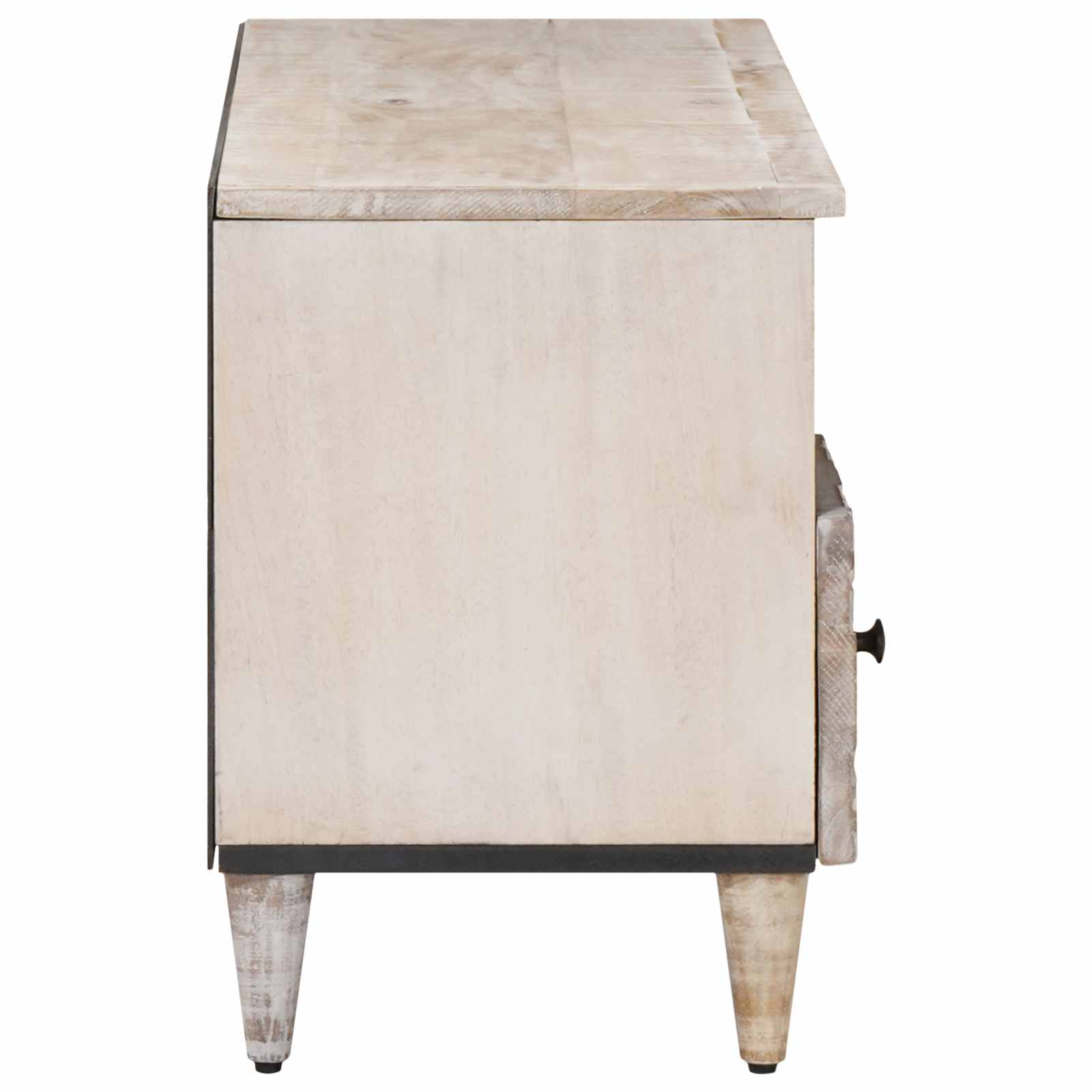 TV-Schränk mit Regal Braun 100 x 33,5 x 46 cm Massivholz Mango