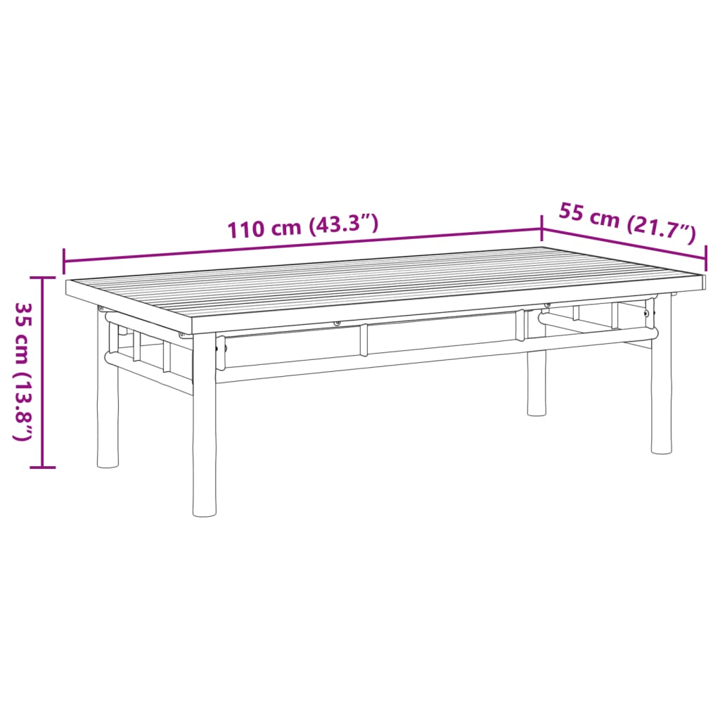Couchtisch 45x45x35 cm Bambus