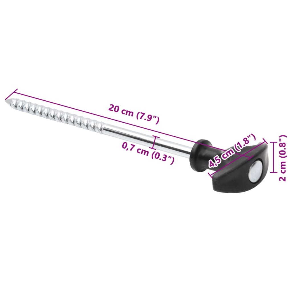 Zeltheringe 24 Stk. 17 cm Ø7 mm Verzinkter Stahl