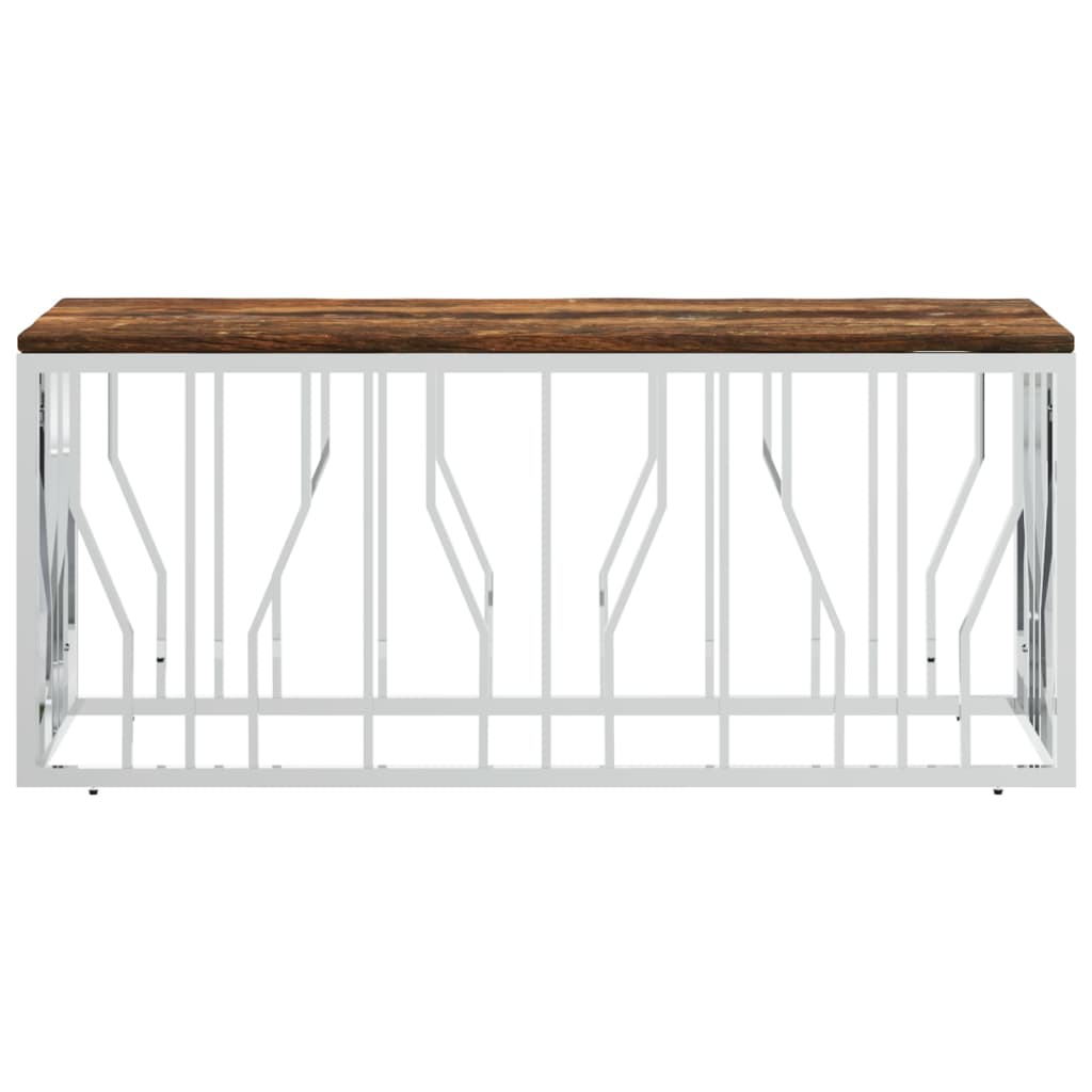 Couchtisch 110x45x45 cm Edelstahl und Glas
