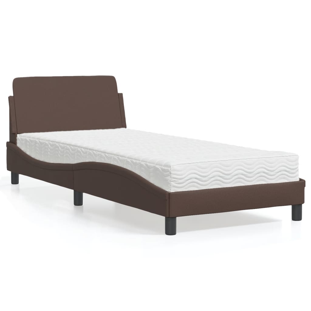 Bett mit Matratze "Dover" Schwarz 80x200 cm Kunstleder
