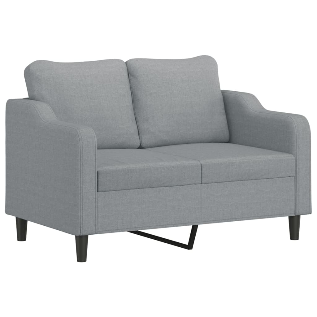 3-tlg. Sofagarnitur mit Kissen Braun Stoff