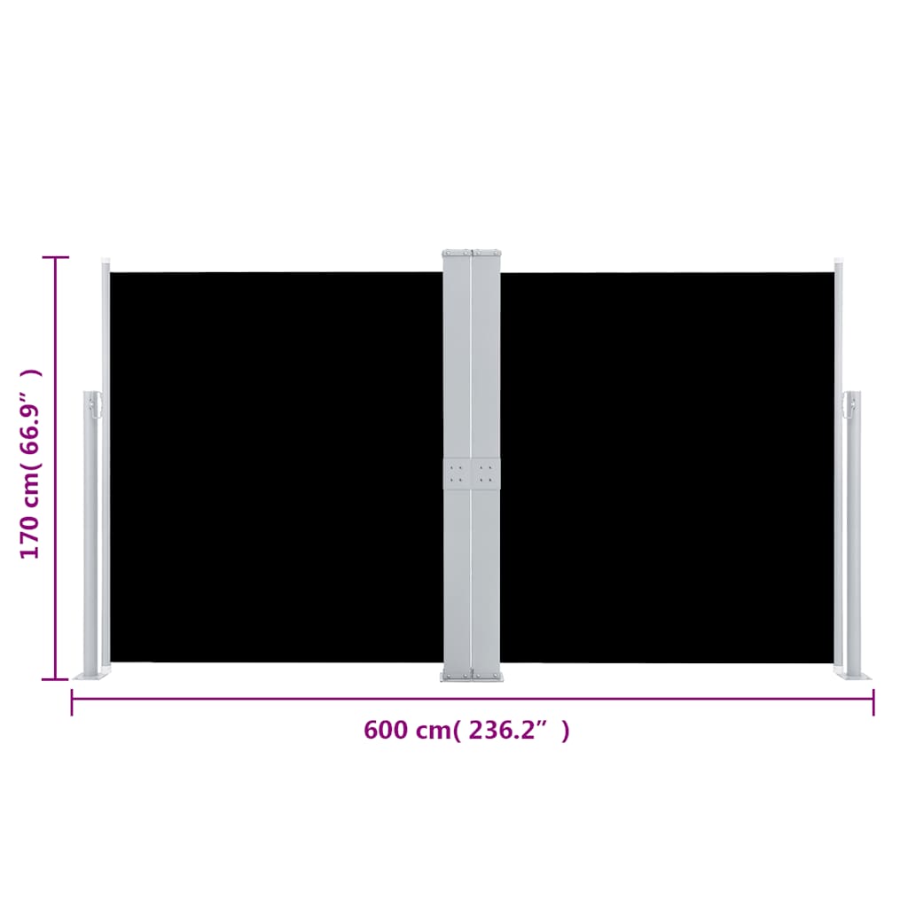 Ausziehbare Seitenmarkise 160×600 cm Braun