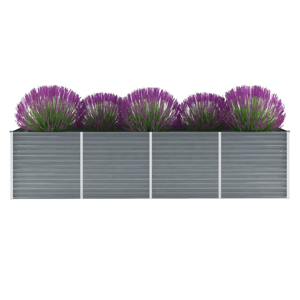 Hochbeet 160 x 80 x 77 cm Verzinkter Stahl Grau