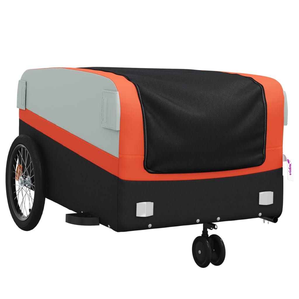 Fahrradanhänger Schwarz und Rot 30 kg Eisen