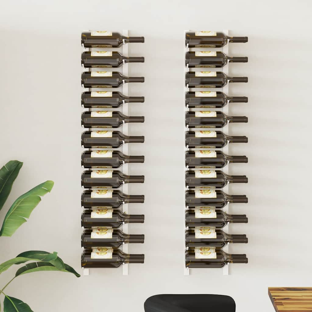 Wand-Weinregal für 24 Flaschen Schwarz Eisen