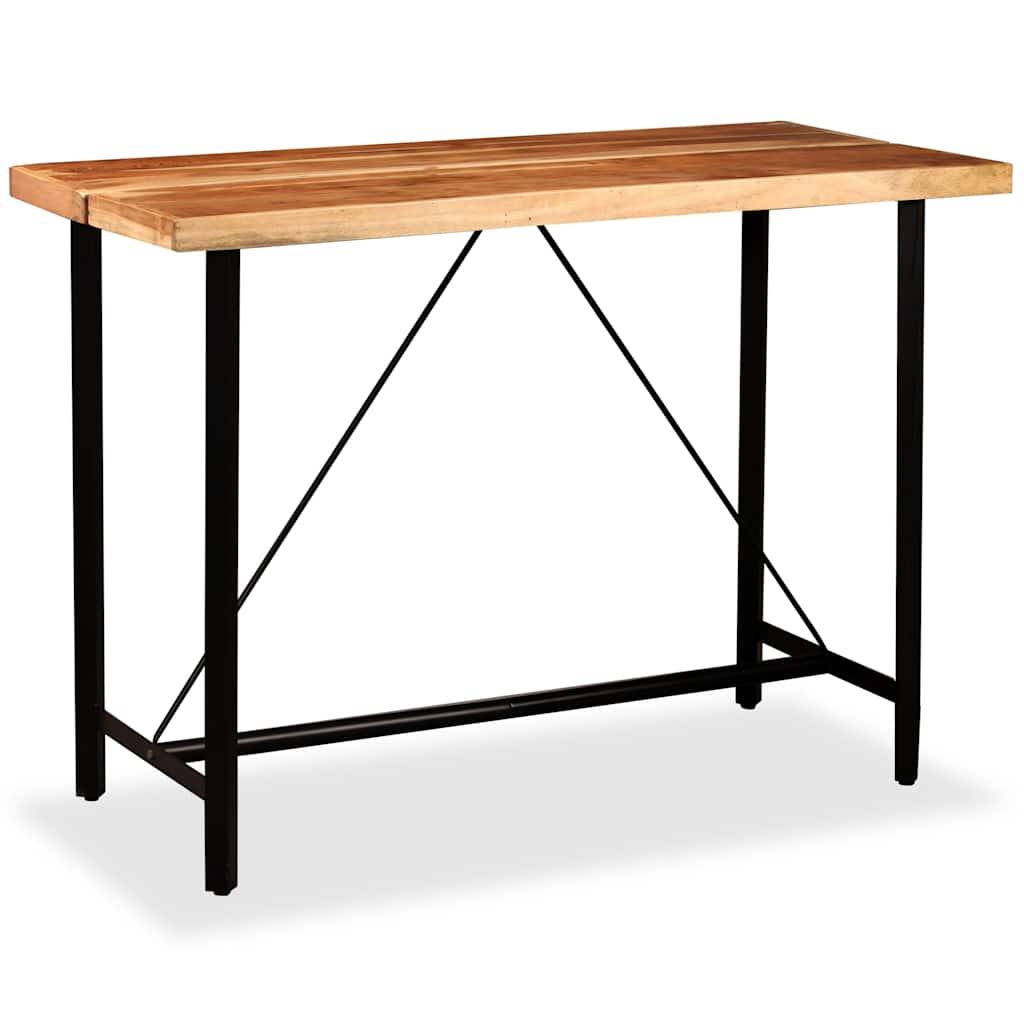 Bar-Set 3-tlg. Akazie Massivholz, Echtleder und Canvas