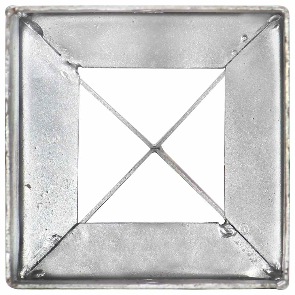 Erdspieße 2 Stk. Silbern 7×7×75 cm Verzinkter Stahl