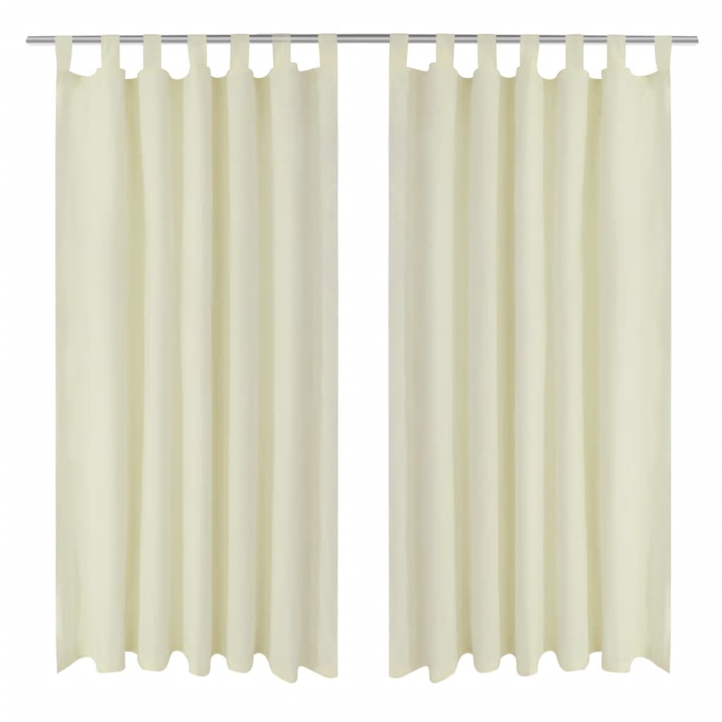 Vorhänge Gardinen aus Satin 2-teilig 140 x 175 cm Schwarz
