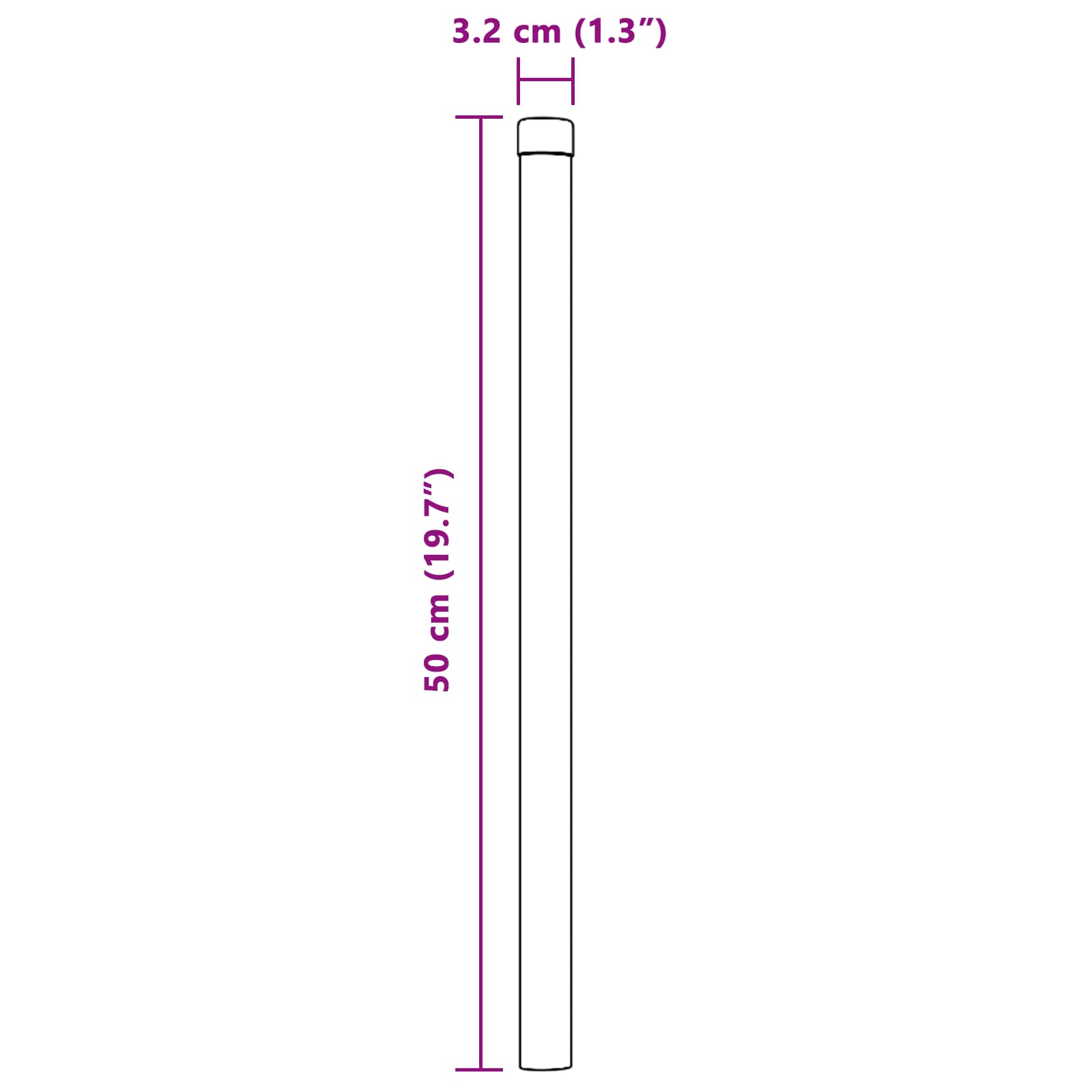 Zaunpfosten 2 pcs Grün 50 cm Pulverbeschichteter Stahl