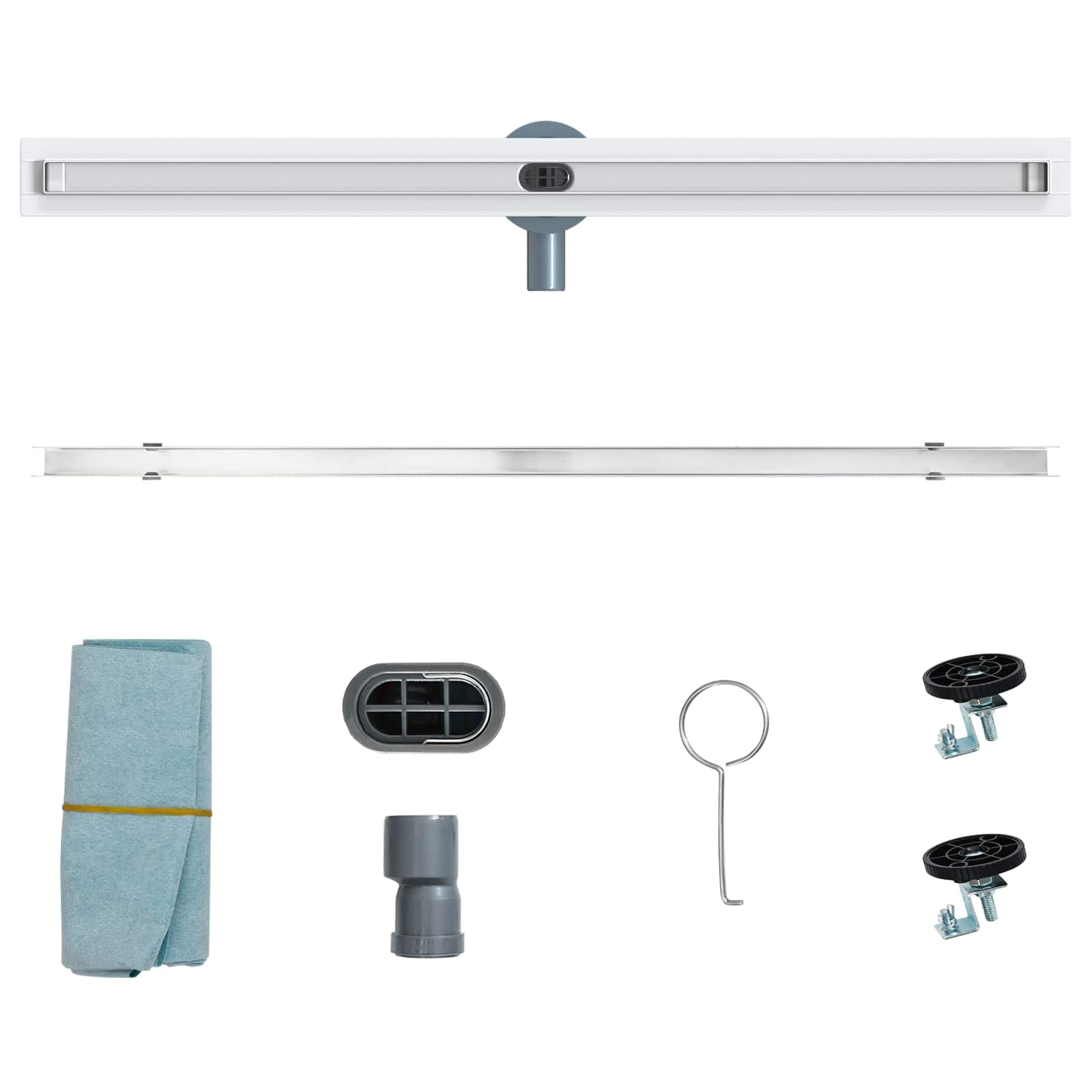 360° Duschablauf mit slim Modell Silber 50 cm Edelstahl 304