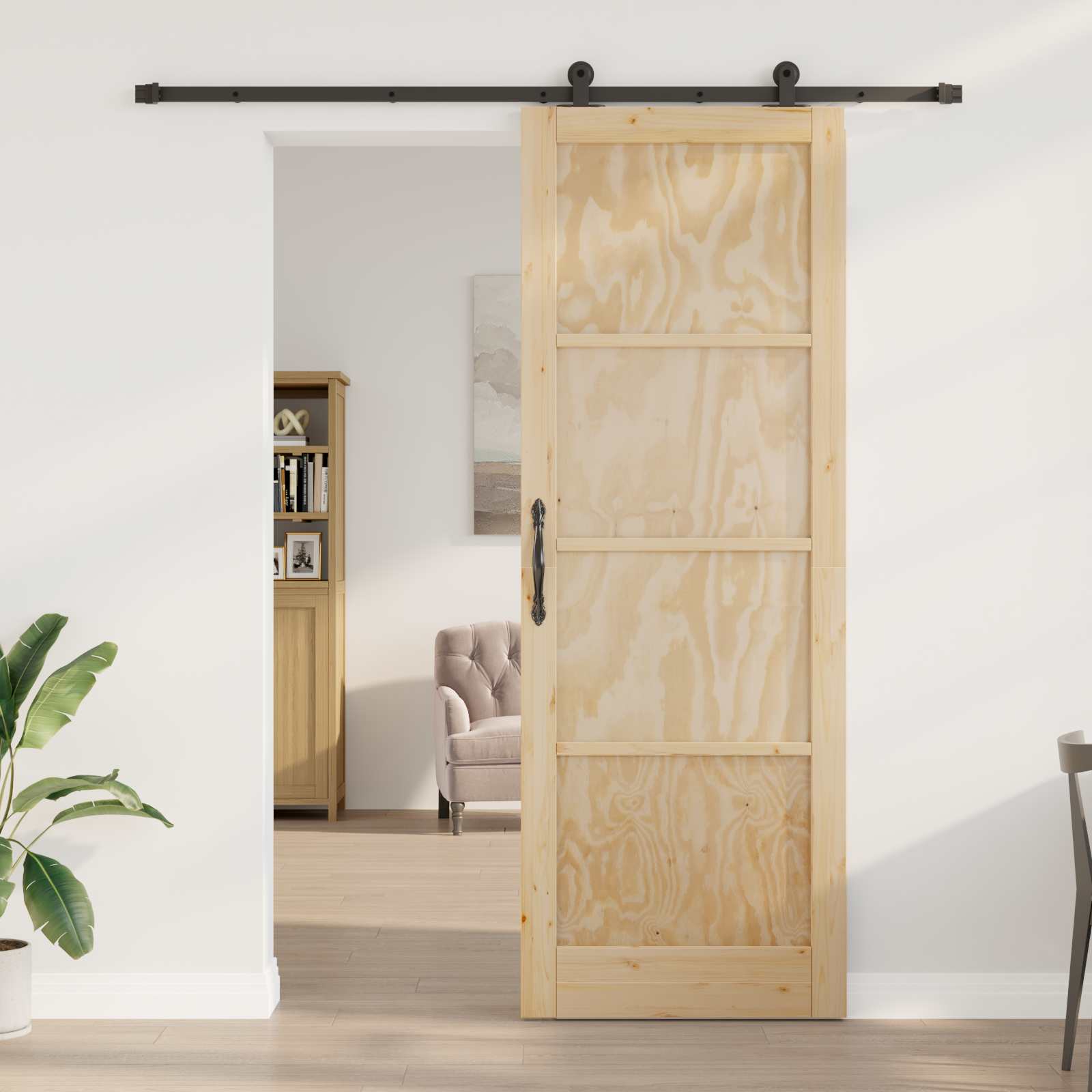 Schiebetür ORKDAL Natur 61 x 198,5 cm Massives Kiefernholz