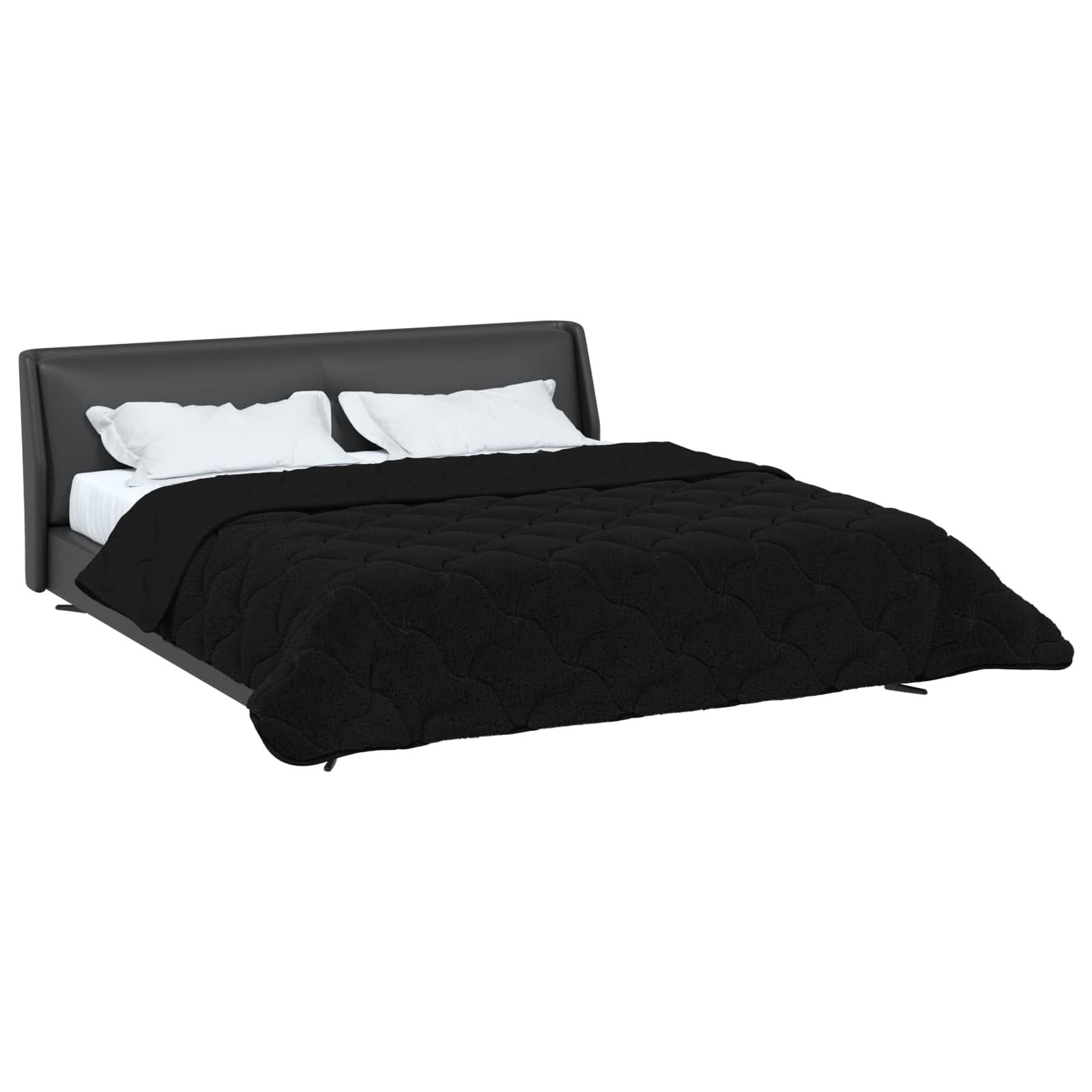 Winterbettdecke Gepolstert Anthrazit 135 x 200 cm