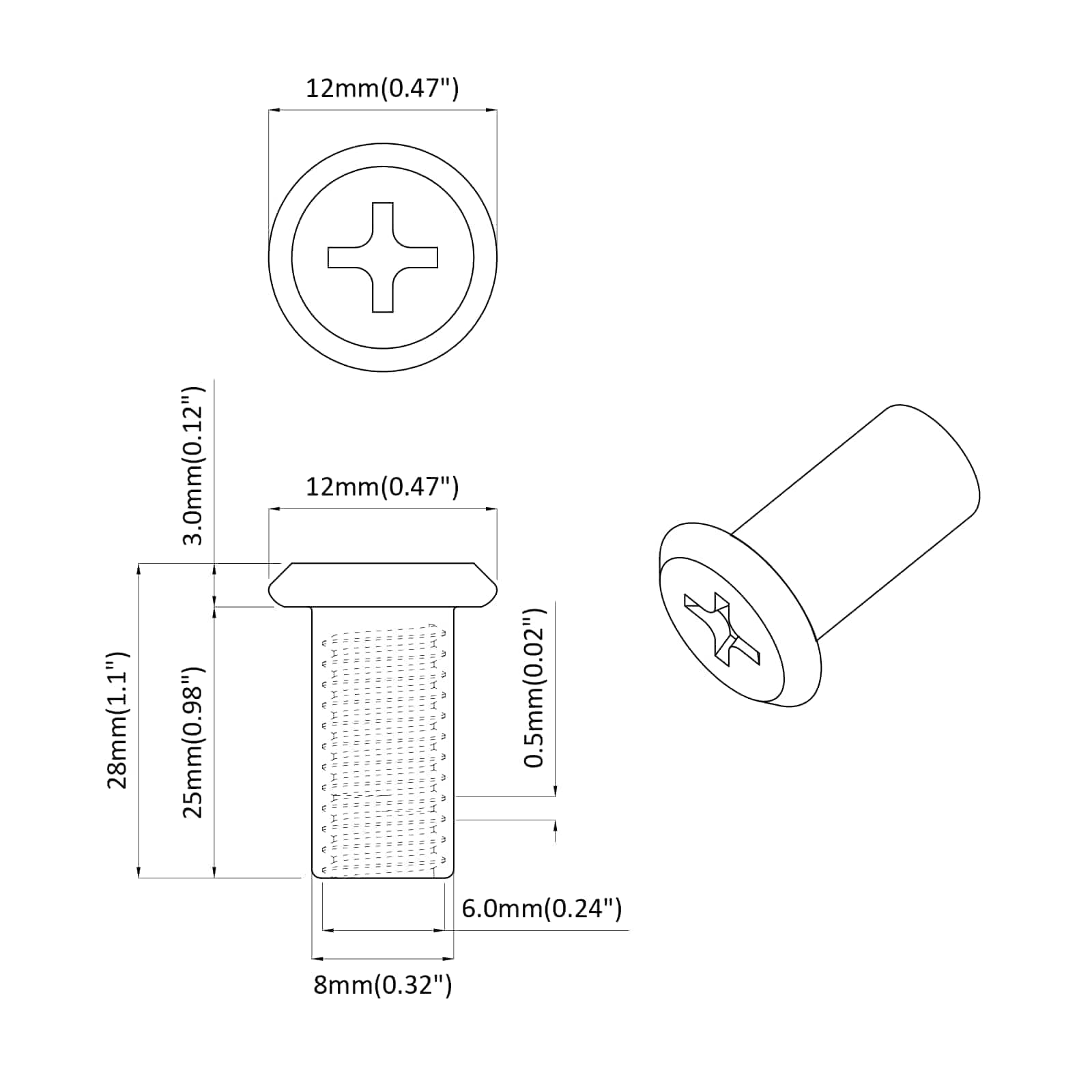 Sicherungsmutter 2 pcs Nickel M6 x 15 mm Stahl