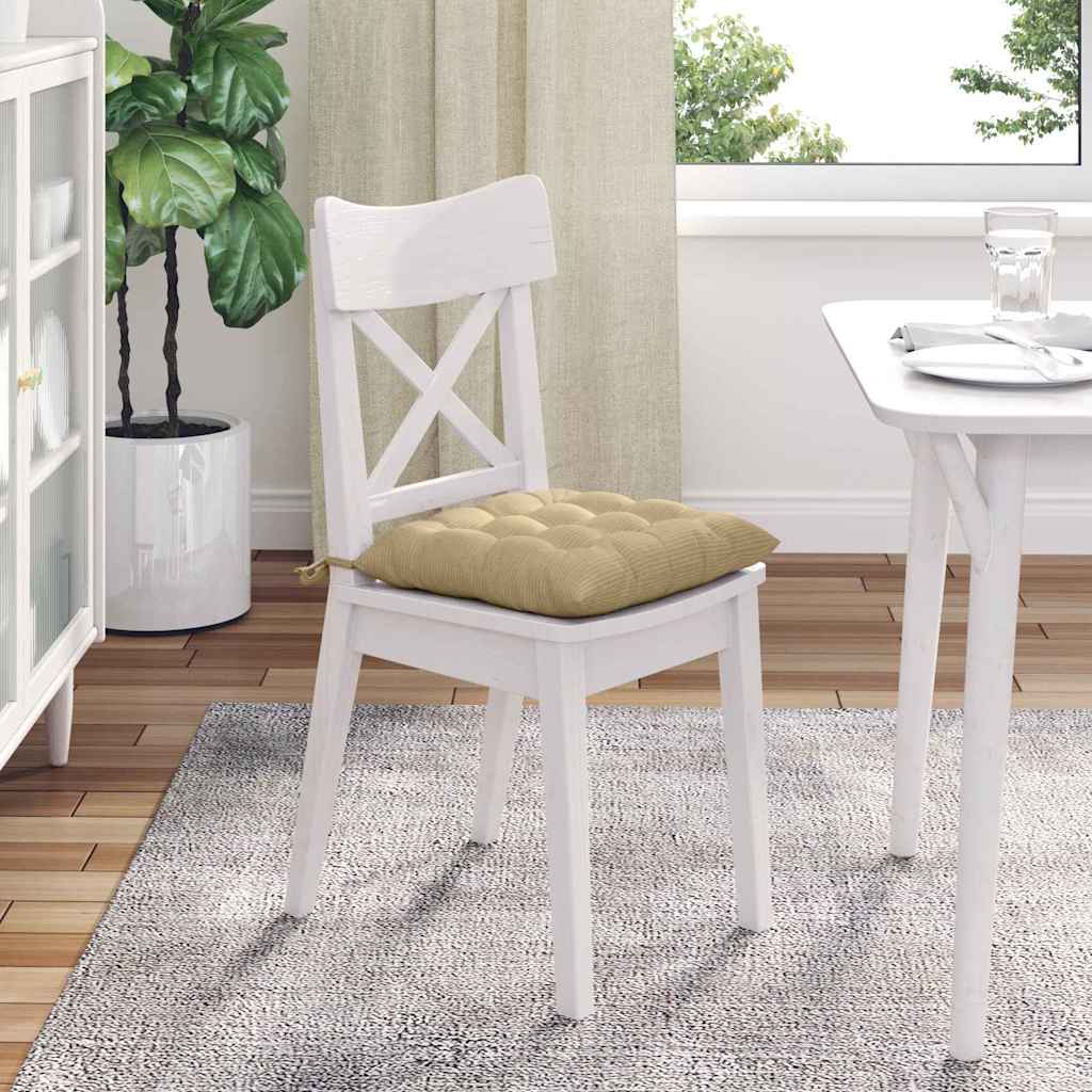 Sitzkissen 4 pcs Hellgrau 40 x 40 x 6 cm Cordstoff
