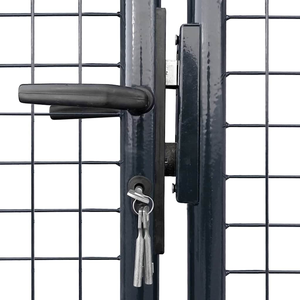 Maschen-Gartentor verzinkter Stahl 400 x 150 cm Grau