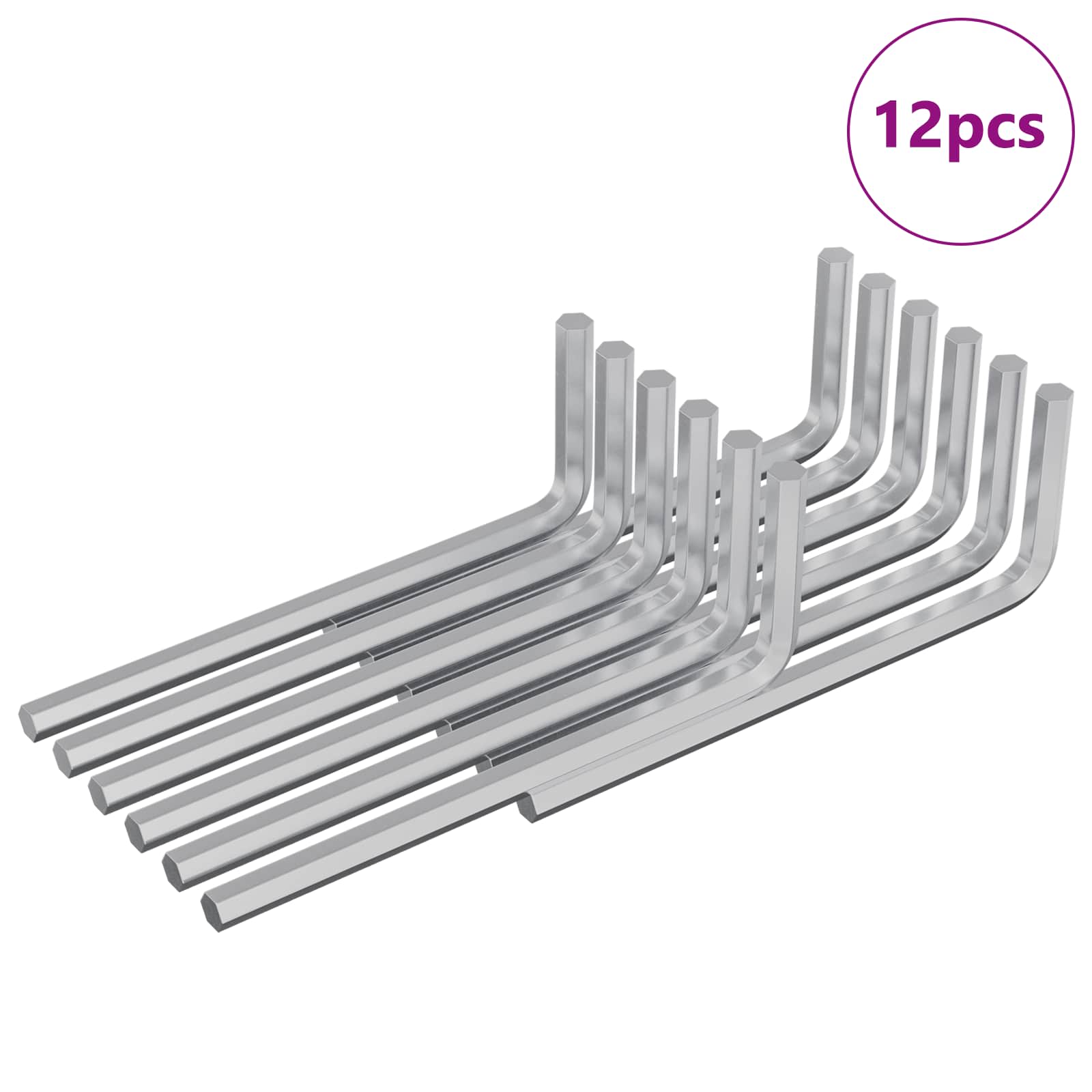 Inbusschlüssel 2 pcs Silber 20 x 52 mm Stahl