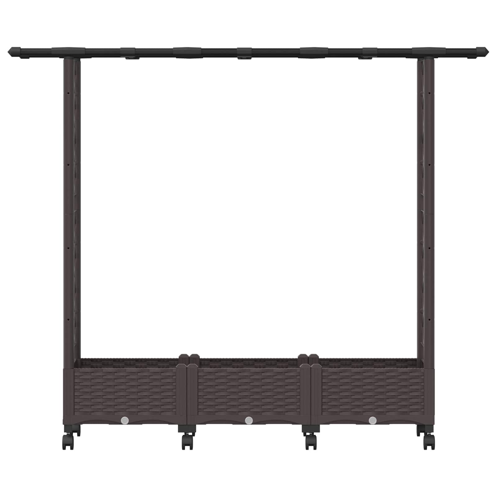 Hochbeet mit Rankgitter und Dach Braun 124 x 40 x 123 cm PP