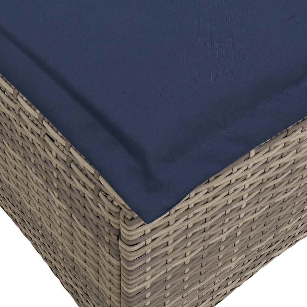 Gartenhocker mit Kissen 2 Stk. Schwarz 55x55x36 cm Poly Rattan