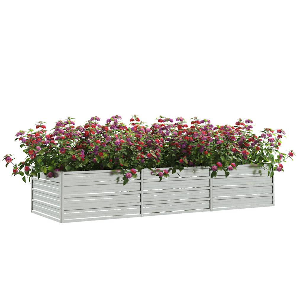 Garten-Hochbeet 160x80x77 cm Verzinkter Stahl Silbern