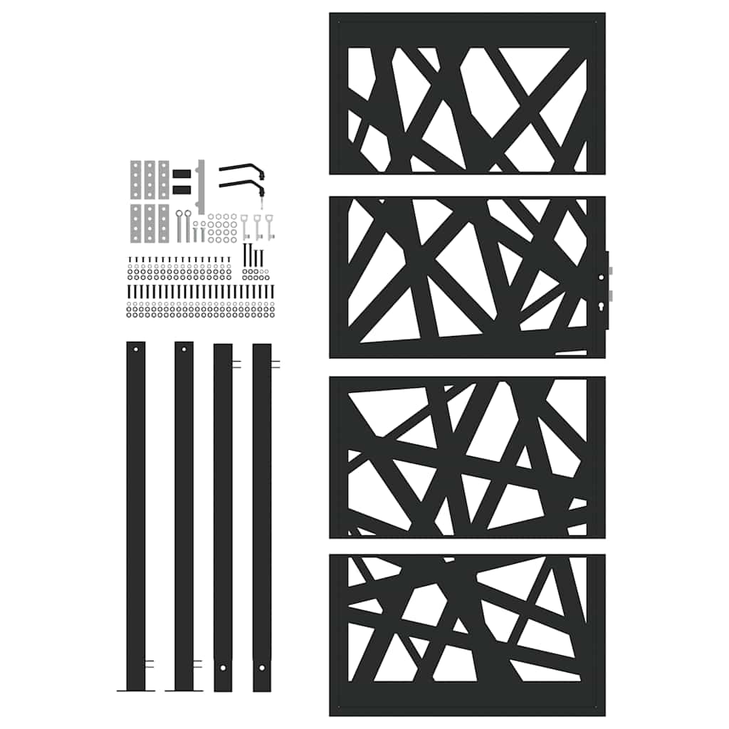 Gartentor Schwarz 100x100 cm Stahl Lichtdesign