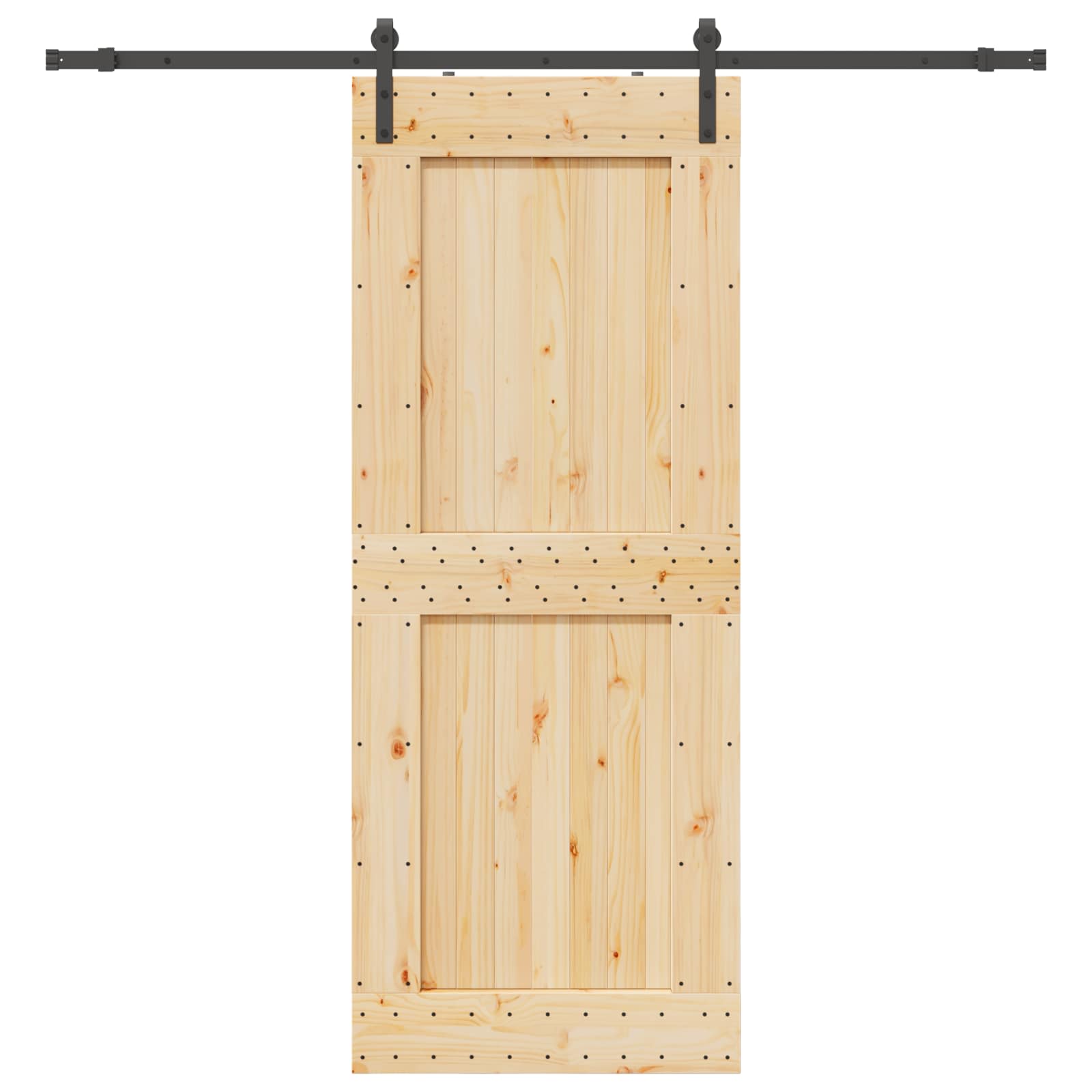 Schiebetür NARVIK Natürlich und Schwarz 70 x 210 cm (152,5 cm)