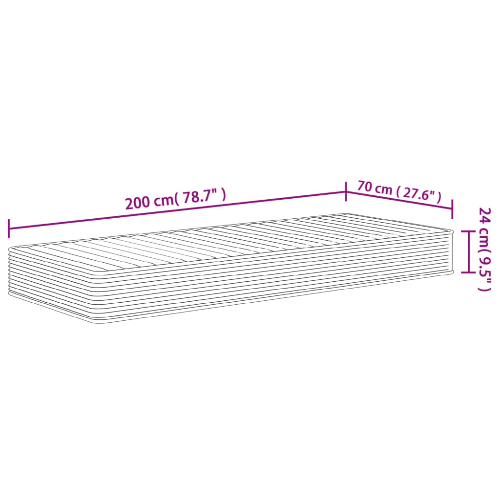 Matratze Schaumstoff Mittelweich 80x200 cm